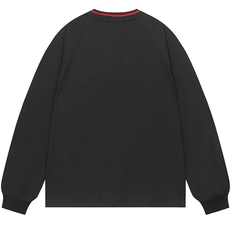 Yarış Baskılı Uzun Kollu Tişört, model üzerinde — Navra Wear