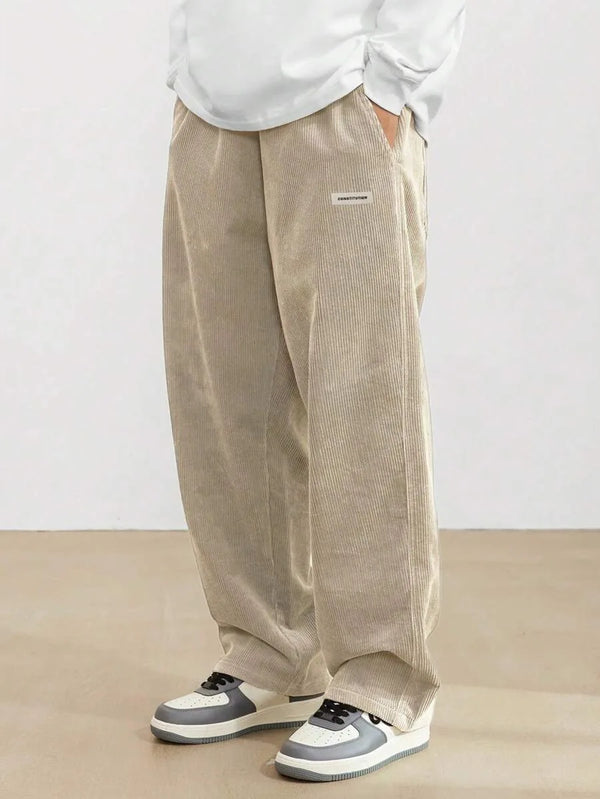 Cord Groove Wide-Leg