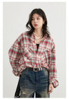 Grid Block Cool Street Cotton Blouse