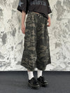 Airy 90s Style Woodland Utility Denim Shorts