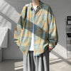 Mens Retro Plaid Easy Casual Top
