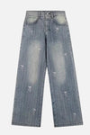 Stitched Bow Relaxed Bell Leg Denim