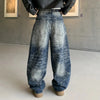 Electric Blue Graphic Rinse Scimitar Denim