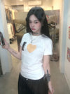 Washed-Out Sundaze Love Pattern Print T-Shirt