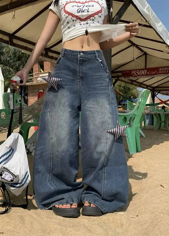 2000s Dark Grunge Stellar Oversized Denim