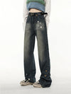 Stellar-Adorned Bell-Leg Denim
