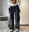 Fringe Faded Heritage Style High-Waisted Denim