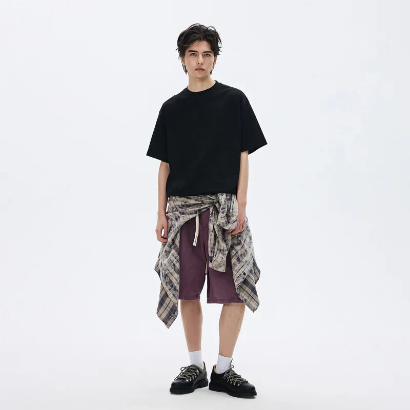 Elevated Pure-Hue Color Breezy-Cut Short Sleeve T-Shirt