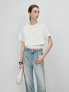 Waist Cropped Spliced Lace Chic T-Shirt
