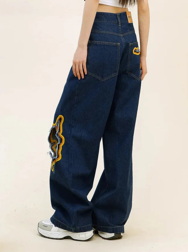 Womens Classic Flame Relaxed Torn Denim alternatif görünüm