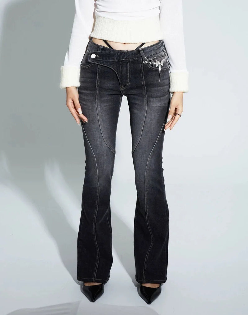 Heritage Faded Low Waist Bell Denim