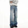 Lightning Pattern Bell Leg Denim Trousers