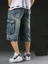 Baggy Jean Şort, yakın çekim — Navra Wear