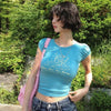 Spicy Divine-Crest Print Bubble Short Sleeve T-Shirt