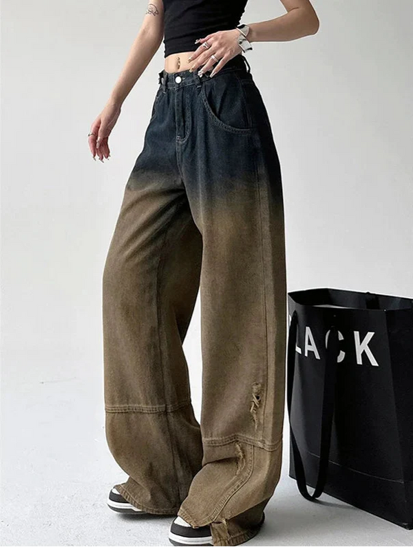 Women Rasty Ombre Color Relaxed High-Rise Denim