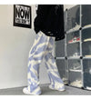 Stripe Wild Printed Bell Leg Denim