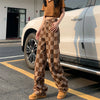 Caramel Plaid High-Rise Trousers