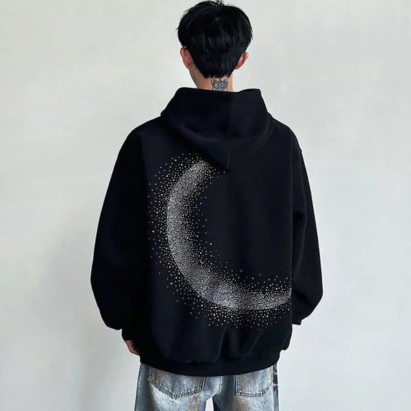 Chic Dark Crystal Heat-Melt Sweatshirt alternatif görünüm