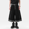 Heritage Rinse Raw Edge Cropped Denim Shorts