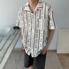 Open Mesh Stripe Essential Woven Top