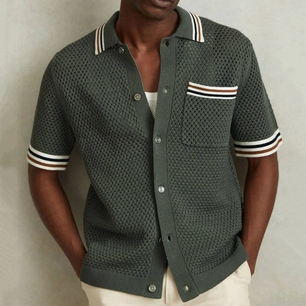 Mens Open-Weave Knit Stylish Top