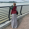 Y2K Wide Leg Jogger, model üzerinde — Navra Wear