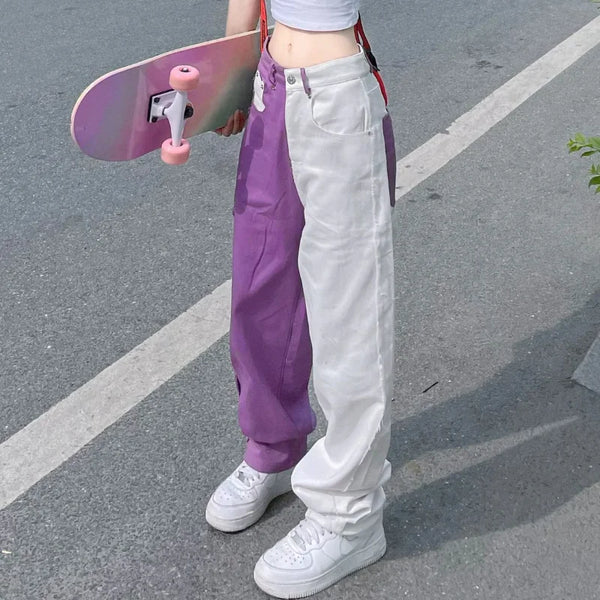 Modern Irregular Purple Mosaic Denim