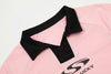 "Some Lucky" Patterned Athletic Sport-Collar T-Shirt
