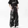 Gothic Moto Wide-Leg Leather