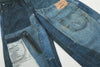 Yıkanmış Yırtık Detaylı İspanyol Paça Jean Pantolon, önden görünüm — Navra Wear