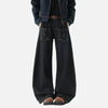 Versatile Plain Tone Beading Bell Leg Denim