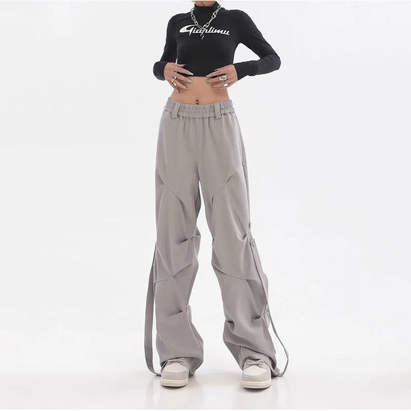 All-American Chic Oversized Pintuck Street Pants alternatif görünüm