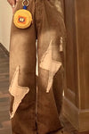2000s Style Mosaic Bell Leg Denim