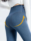 Women High-Rise Bell Denim Leggings Denim