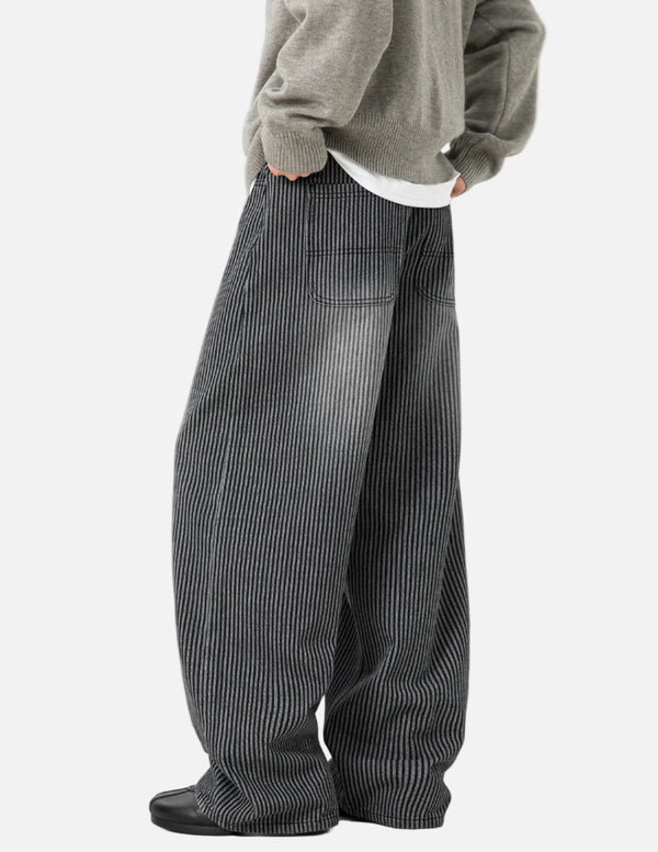 Metro Rinse Relaxed Fit Striped Classic Leg Denim alternatif görünüm