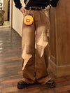 2000s Style Mosaic Bell Leg Denim