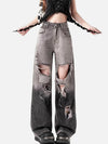 Fashionable Torn High-Rise Ombre Denim