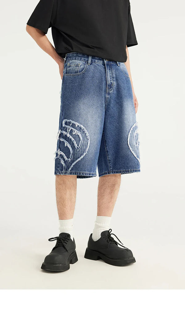 Mosaic Denim Shorts alternatif görünüm