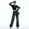 High-Rise Black Leather Trousers