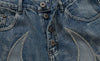 Flame Stitchwork Denim