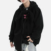 Strap Velvet Casual Hood Sweatshirt