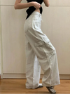 Sleek Metro Beige High Waisted Utility Denim