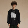Black Designed Shadow Long Sleeve T-Shirt