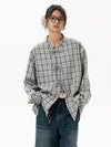 Ash Plaid Cool Elegant Long Blouse