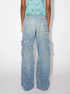 Midnight High-Rise Mosaic Denim Utility Denim