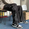 2000s Metro Sleek Black Tie-Up Relaxed Denim