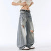 Versatile 2000s High-Rise Torn Relaxed Denim