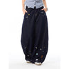 Comfortable Urban Beat Kpop Cartoon Print Bell Leg Denim