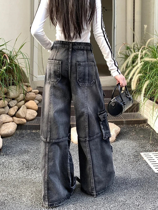 Black Rinse Streetware Relaxed Utility Denim alternatif görünüm
