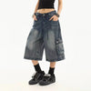High Quality Straight Fit Field Utility Denim Shorts
